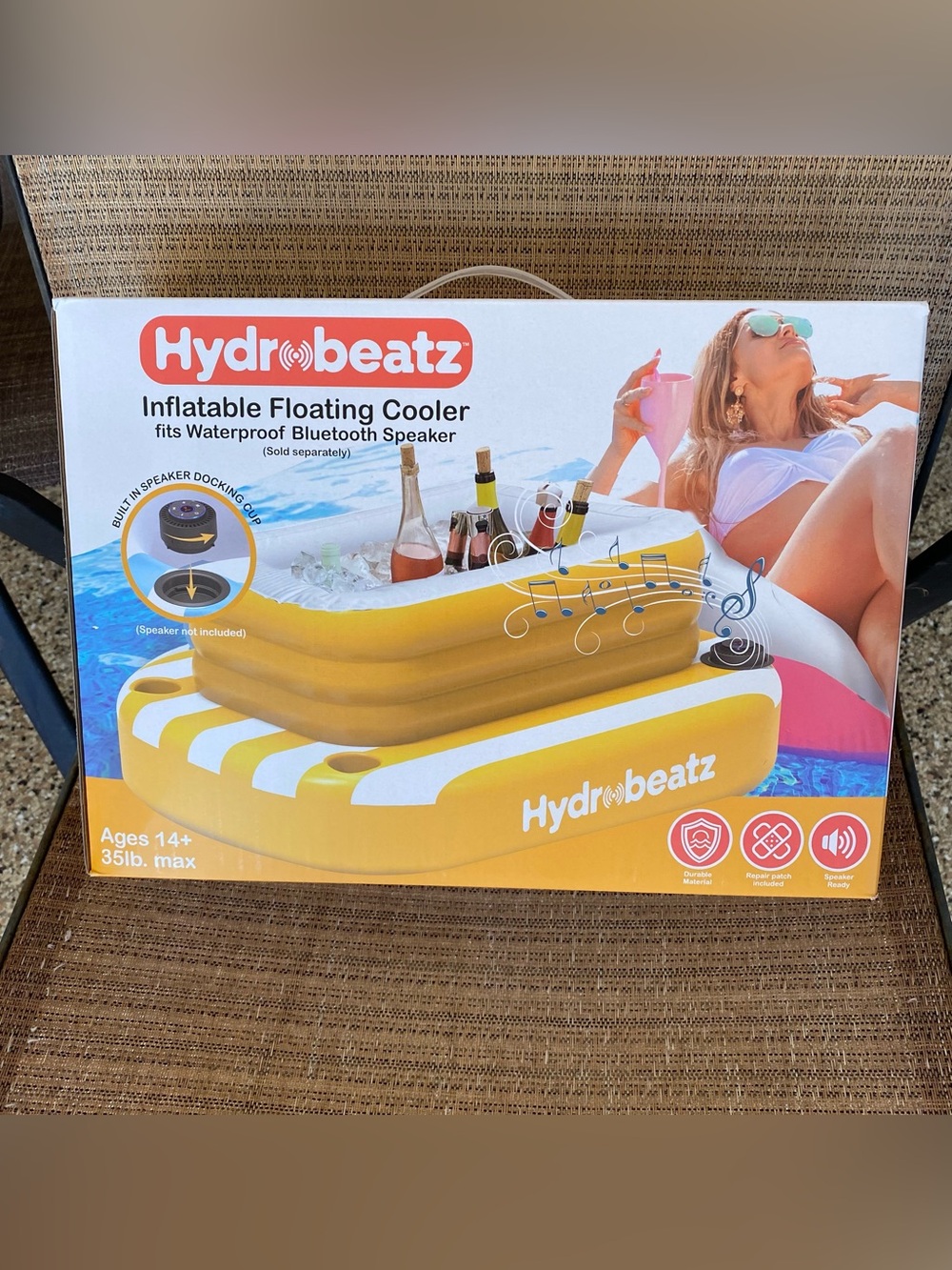 Inflatable Floating Cooler - Yellow